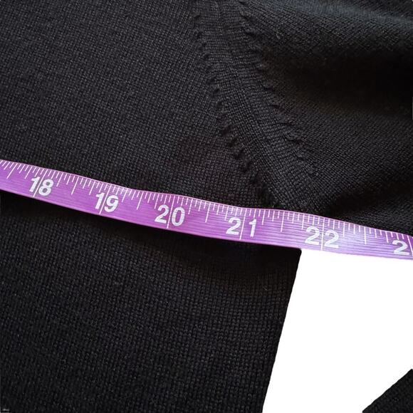 Bachrach 100% Merino Wool Mens Sweater Sz M Med Black 1/4 button Thin Preppy - Picture 10 of 10